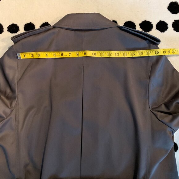 Vintage 90s Nino Cerruti Double Breasted Belted Grey Trench Coat - Picture 11 of 15